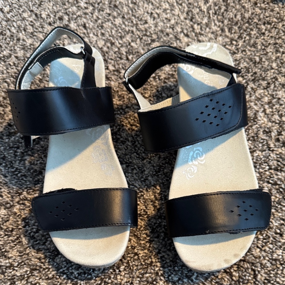 Propet Black Two-Strap Comfort Sandals